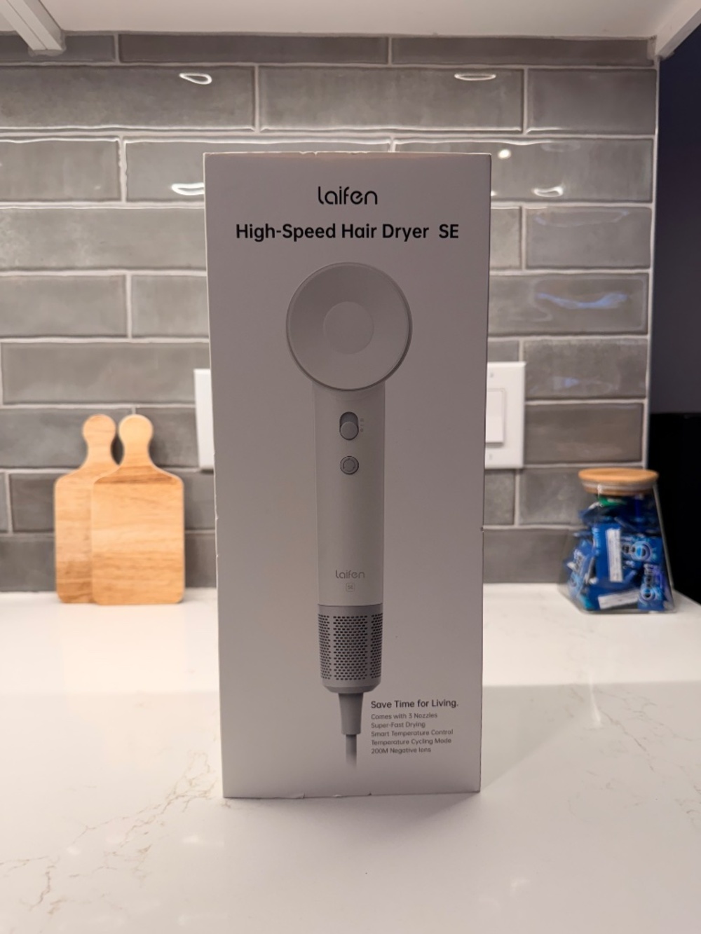 Laifen SE High-Speed Hair Dryer – Matte White, 3 NOZZLES + ORIGINAL BOX